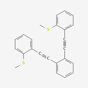 molecular formula C24H18S2 B14223968 Benzene, 1,2-bis[[2-(methylthio)phenyl]ethynyl]- CAS No. 823226-93-3