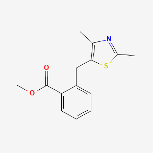 molecular formula C14H15NO2S B14223983 Methyl 2-[(2,4-dimethyl-1,3-thiazol-5-yl)methyl]benzoate CAS No. 827324-21-0