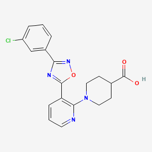 1-{3-[3-(3-Chlorophenyl)-1,2,4-oxadiazol-5-yl]pyridin-2-yl}piperidine-4-carboxylic acid