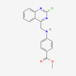 molecular formula C17H14ClN3O2 B14224070 Methyl 4-{[(2-chloroquinazolin-4-yl)methyl]amino}benzoate CAS No. 827030-81-9