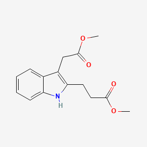 molecular formula C15H17NO4 B14224075 Methyl 3-[3-(2-methoxy-2-oxoethyl)-1H-indol-2-yl]propanoate CAS No. 497922-72-2
