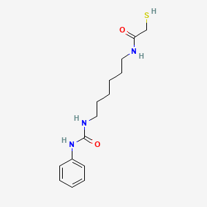 molecular formula C15H23N3O2S B14224182 N-{6-[(Phenylcarbamoyl)amino]hexyl}-2-sulfanylacetamide CAS No. 827036-63-5