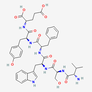 molecular formula C42H51N7O11 B14224378 L-Valyl-L-seryl-L-tryptophyl-L-phenylalanyl-L-tyrosyl-L-glutamic acid CAS No. 824959-34-4