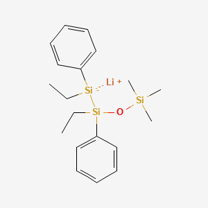 molecular formula C19H29LiOSi3 B14224396 Lithium;ethyl-(ethyl-phenyl-trimethylsilyloxysilyl)-phenylsilanide CAS No. 823207-32-5