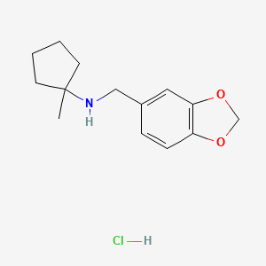 molecular formula C14H20ClNO2 B1422448 N-(2H-1,3-benzodioxol-5-ylmethyl)-1-methylcyclopentan-1-amine hydrochloride CAS No. 1258650-28-0