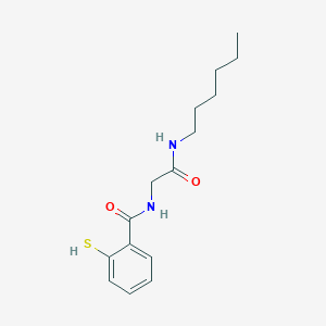 molecular formula C15H22N2O2S B14224493 Benzamide, N-[2-(hexylamino)-2-oxoethyl]-2-mercapto- CAS No. 824938-54-7