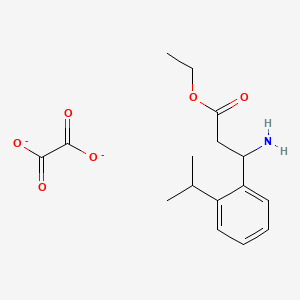 molecular formula C16H21NO6-2 B14224527 Ethyl 3-amino-3-(2-propan-2-ylphenyl)propanoate;oxalate 