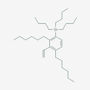 molecular formula C32H58Sn B14224535 Tributyl(3-ethenyl-2,4-dihexylphenyl)stannane CAS No. 820964-84-9