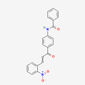 molecular formula C22H16N2O4 B14224562 N-{4-[3-(2-Nitrophenyl)acryloyl]phenyl}benzamide CAS No. 531492-72-5
