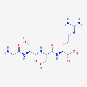 molecular formula C14H27N7O7 B14224567 Glycyl-L-seryl-L-seryl-N~5~-(diaminomethylidene)-L-ornithine CAS No. 827301-71-3