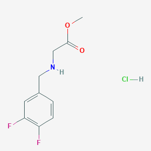 molecular formula C10H12ClF2NO2 B1422457 Methyl 2-{[(3,4-difluorophenyl)methyl]amino}acetate hydrochloride CAS No. 1305712-66-6