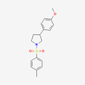 molecular formula C18H21NO3S B14224588 Pyrrolidine, 3-(4-methoxyphenyl)-1-[(4-methylphenyl)sulfonyl]- CAS No. 830319-66-9