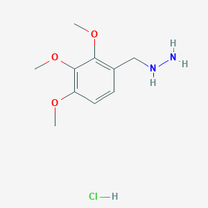 molecular formula C10H17ClN2O3 B1422463 [(2,3,4-Trimethoxyphenyl)methyl]hydrazine hydrochloride CAS No. 1258640-43-5
