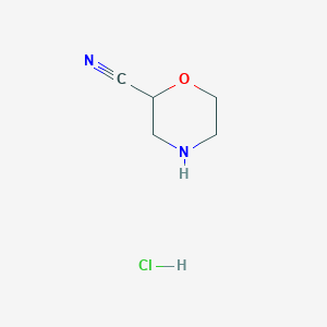 molecular formula C5H9ClN2O B1422465 Morpholine-2-carbonitrile hydrochloride CAS No. 1205751-07-0