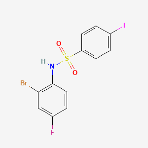 molecular formula C12H8BrFINO2S B14224665 Benzenesulfonamide, N-(2-bromo-4-fluorophenyl)-4-iodo- CAS No. 735327-75-0