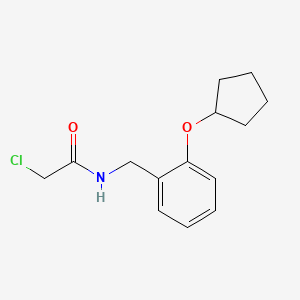 molecular formula C14H18ClNO2 B1422468 2-chloro-N-{[2-(cyclopentyloxy)phenyl]methyl}acetamide CAS No. 1258640-32-2