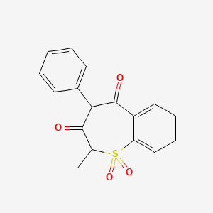 molecular formula C17H14O4S B14224736 2-Methyl-4-phenyl-1H-1lambda~6~-benzothiepine-1,1,3,5(2H,4H)-tetrone CAS No. 823838-54-6