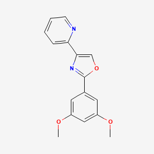 molecular formula C16H14N2O3 B14224792 Pyridine, 2-[2-(3,5-dimethoxyphenyl)-4-oxazolyl]- CAS No. 502422-37-9