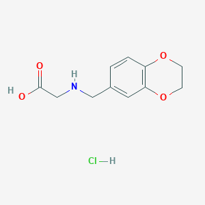 molecular formula C11H14ClNO4 B1422483 2-[(2,3-Dihydro-1,4-benzodioxin-6-ylmethyl)amino]acetic acid hydrochloride CAS No. 31127-41-0