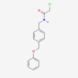 molecular formula C16H16ClNO2 B1422484 2-chloro-N-{[4-(phenoxymethyl)phenyl]methyl}acetamide CAS No. 1225770-38-6