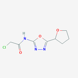 molecular formula C8H10ClN3O3 B1422487 2-chloro-N-[5-(oxolan-2-yl)-1,3,4-oxadiazol-2-yl]acetamide CAS No. 1251924-60-3