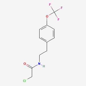 molecular formula C11H11ClF3NO2 B1422496 2-chloro-N-{2-[4-(trifluoromethoxy)phenyl]ethyl}acetamide CAS No. 1258641-19-8