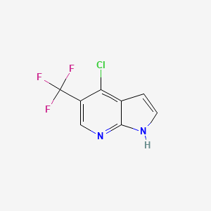molecular formula C8H4ClF3N2 B1422497 4-Chloro-5-(trifluoromethyl)-1H-pyrrolo[2,3-b]pyridine CAS No. 1196507-58-0