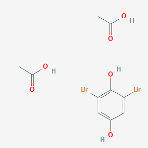 molecular formula C10H12Br2O6 B14224972 Acetic acid;2,6-dibromobenzene-1,4-diol CAS No. 827624-58-8