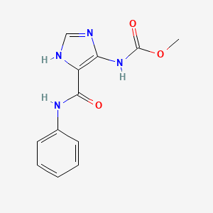 molecular formula C12H12N4O3 B14224992 Carbamic acid, [5-[(phenylamino)carbonyl]-1H-imidazol-4-yl]-, methyl ester CAS No. 500202-18-6
