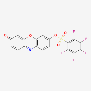 molecular formula C18H6F5NO5S B14225000 Benzenesulfonic acid, pentafluoro-, 3-oxo-3H-phenoxazin-7-yl ester CAS No. 827018-00-8