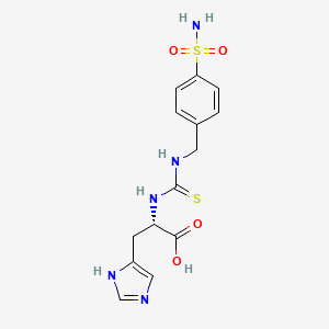 molecular formula C14H17N5O4S2 B14225037 N-{[(4-Sulfamoylphenyl)methyl]carbamothioyl}-L-histidine CAS No. 532960-05-7