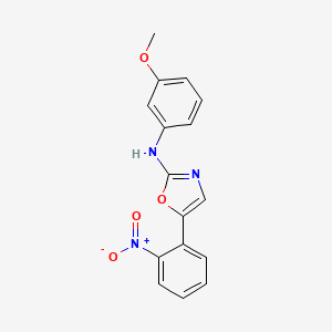 molecular formula C16H13N3O4 B14225085 N-(3-Methoxyphenyl)-5-(2-nitrophenyl)-1,3-oxazol-2-amine CAS No. 830334-42-4
