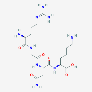 molecular formula C18H35N9O6 B14225088 L-Lysine, L-arginylglycyl-L-asparaginyl- CAS No. 586950-39-2