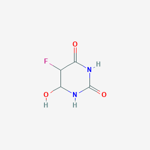 molecular formula C4H5FN2O3 B142251 2,4(1H,3H)-嘧啶二酮，5-氟二氢-6-羟基- CAS No. 37103-91-6
