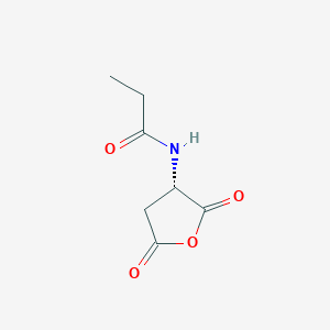 molecular formula C7H9NO4 B14225116 N-[(3S)-2,5-dioxooxolan-3-yl]propanamide CAS No. 500163-57-5