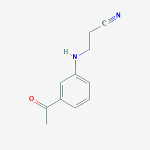 molecular formula C11H12N2O B14225160 Propanenitrile, 3-[(3-acetylphenyl)amino]- CAS No. 830319-80-7