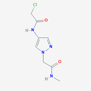 molecular formula C8H11ClN4O2 B1422522 2-chloro-N-{1-[(methylcarbamoyl)methyl]-1H-pyrazol-4-yl}acetamide CAS No. 1178226-80-6