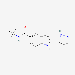 molecular formula C16H18N4O B14225295 N-tert-Butyl-2-(1,2-dihydro-3H-pyrazol-3-ylidene)-2H-indole-5-carboxamide CAS No. 827317-66-8