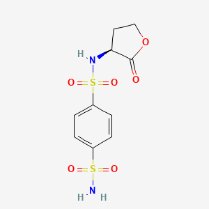 molecular formula C10H12N2O6S2 B1422531 1-N-[(3S)-2-oxooxolan-3-yl]benzene-1,4-disulfonamide CAS No. 1258701-14-2