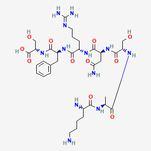 molecular formula C34H56N12O11 B14225399 L-Lysyl-L-alanyl-L-seryl-L-asparaginyl-N~5~-(diaminomethylidene)-L-ornithyl-L-phenylalanyl-L-serine CAS No. 532988-75-3