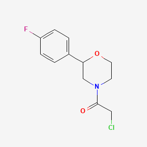 molecular formula C12H13ClFNO2 B1422548 2-Chloro-1-[2-(4-fluorophenyl)morpholin-4-yl]ethan-1-one CAS No. 1184681-93-3