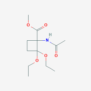 molecular formula C12H21NO5 B14225499 Methyl 1-acetamido-2,2-diethoxycyclobutane-1-carboxylate CAS No. 620958-14-7