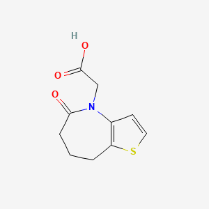 molecular formula C10H11NO3S B1422551 2-{5-氧代-4H,5H,6H,7H,8H-噻吩并[3,2-b]氮杂环-4-基}乙酸 CAS No. 648881-57-6
