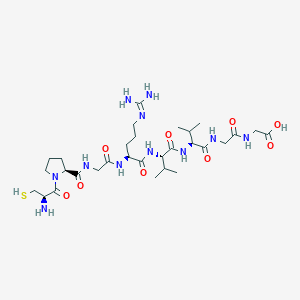 molecular formula C30H53N11O9S B14225519 Glycine, L-cysteinyl-L-prolylglycyl-L-arginyl-L-valyl-L-valylglycyl- CAS No. 622367-41-3
