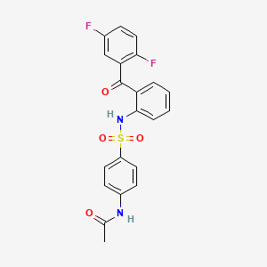 molecular formula C21H16F2N2O4S B14225548 N-(4-{[2-(2,5-Difluorobenzoyl)phenyl]sulfamoyl}phenyl)acetamide CAS No. 827577-23-1