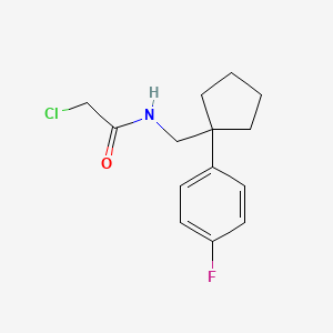 molecular formula C14H17ClFNO B1422556 2-chloro-N-{[1-(4-fluorophenyl)cyclopentyl]methyl}acetamide CAS No. 1269151-64-5