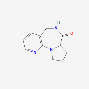 molecular formula C11H13N3O B1422557 2,8,14-三氮杂三环[8.4.0.0^{2,6}]十四-1(10),11,13-三烯-7-酮 CAS No. 1258639-37-0