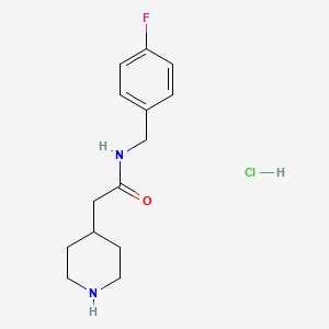 molecular formula C14H20ClFN2O B1422561 N-(4-氟苄基)-2-哌啶-4-基乙酰胺盐酸盐 CAS No. 696588-72-4