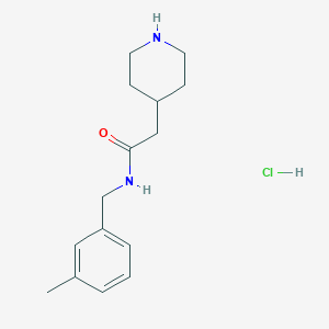 molecular formula C15H23ClN2O B1422562 N-(3-甲基苄基)-2-哌啶-4-基乙酰胺盐酸盐 CAS No. 1257851-02-7