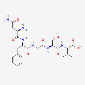 molecular formula C23H34N6O8 B14225638 L-Valine, L-asparaginyl-L-phenylalanylglycyl-L-seryl- CAS No. 574749-81-8
